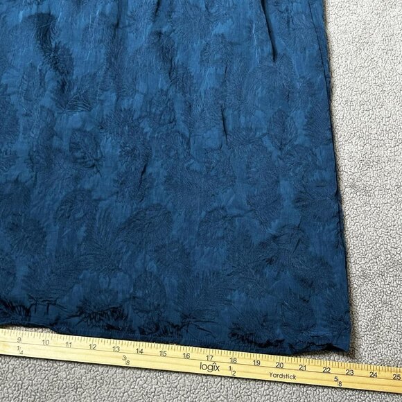 Chico's Pants Womens 2 US Large Blue Jacquard Wide Leg Palazzo Pull-On Culottes - Picture 13 of 13